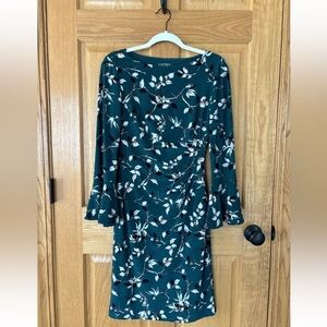 Ralph Lauren Women's Red Paisley Jersey Dress Size 4